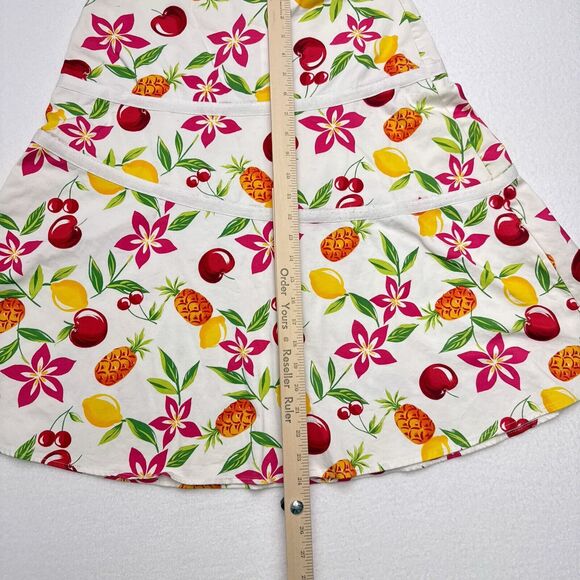 Vintage Gemilli Fruit Print‎ Midi Skirt Sz 12 Pineapple Lemon Cherry Cottagecore - Picture 11 of 11